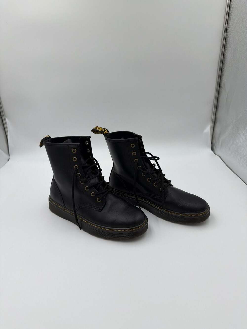 Dr. Martens Zavala Black Leather Lace-Up Boots Mens 9 Womens 10 EU 42 - Picture 2 of 12